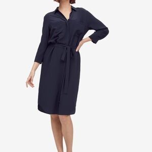 The Reset/R Label 100% Silk Button Down Navy Dress Size XS